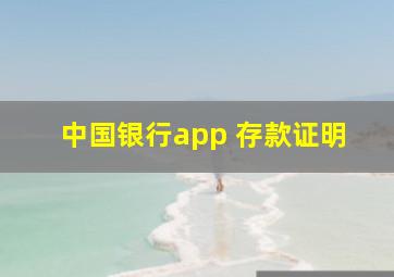 中国银行app 存款证明